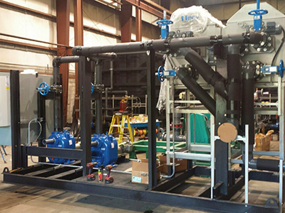 Image of custom screening skid built at A3-USA manufacturing facility