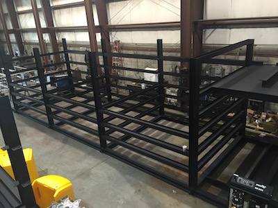 Image of steel packaged plant skid built at A3-USA manufacturing facility