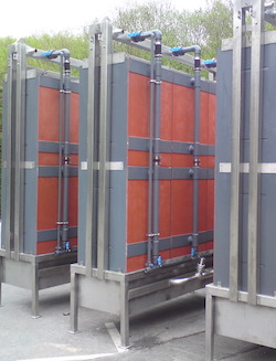 Image of double stacked A3 flat plate ultrafiltration membrane multimodules