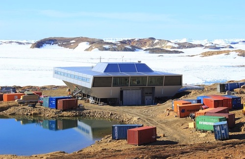 Drawing of a research sub station in Antarctica, with A3 wastewater treatment