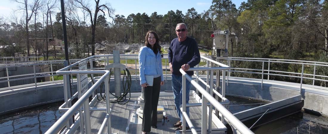 Image of A3 employee at a wastewater treatment plant with the operator